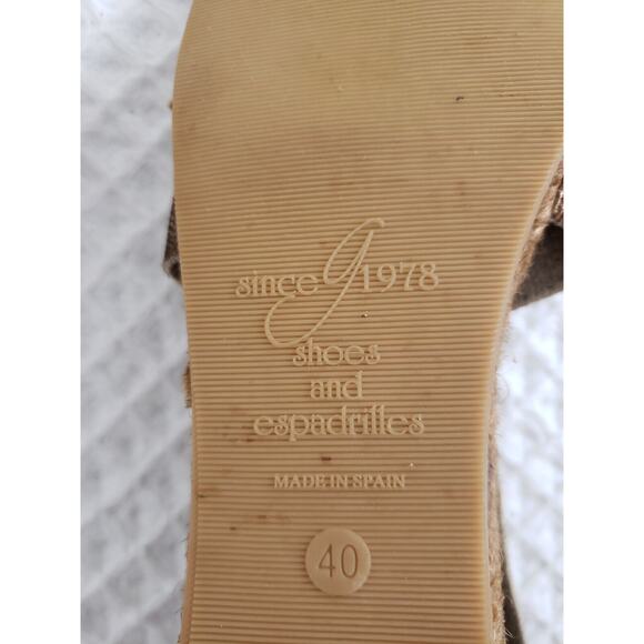 (J5) GAIMO HANDMADE WEDGE WOMENS SANDALS SIZE 40 SUEDE LEATHER MADE IN SPAIN - Picture 7 of 7